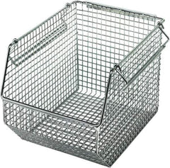 Quantum Storage - 175 Lb. Load Capacity, 10-1/2" Deep, Chrome Hopper Stacking Bin - 7" High x 8" Wide x 10-1/2" Long - All Tool & Supply