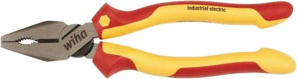 Wiha - 8" OAL, 1-13/16" Jaw Length, 1-5/32" Jaw Width, Insulated Slip Joint Pliers - Combination Pliers Tool - All Tool & Supply