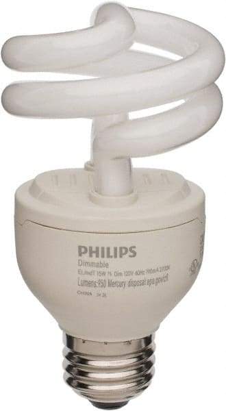 Philips - 14 Watt Fluorescent Residential/Office Medium Screw Lamp - 2,700°K Color Temp, 950 Lumens, 120 Volts, EL/mDT, 10,000 hr Avg Life - All Tool & Supply