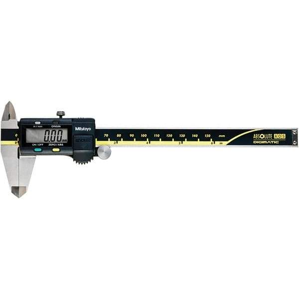 Mitutoyo - 0 to 6" Range 0.01mm Resolution, Electronic Caliper - Steel with 40mm Steel Jaws, 0.001" Accuracy, SPC Output - All Tool & Supply