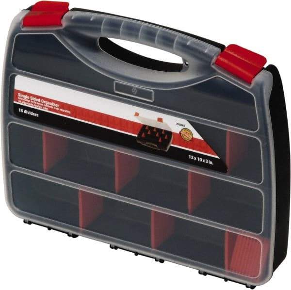 Quantum Storage - 13" Wide x 2" High x 10" Deep, Small Parts Organizer - Polypropylene Frame, 22 Compartments - All Tool & Supply