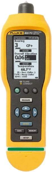 Fluke - 10Hz to 1kHz (mm), LCD Vibration Meter - 2 AA Batteries - All Tool & Supply