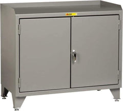 Little Giant - 48 Wide x 24" Deep x 43" High, 12 Gauge Steel Workstation - Fixed Legs With Adjustable Height Glides, Gray - All Tool & Supply