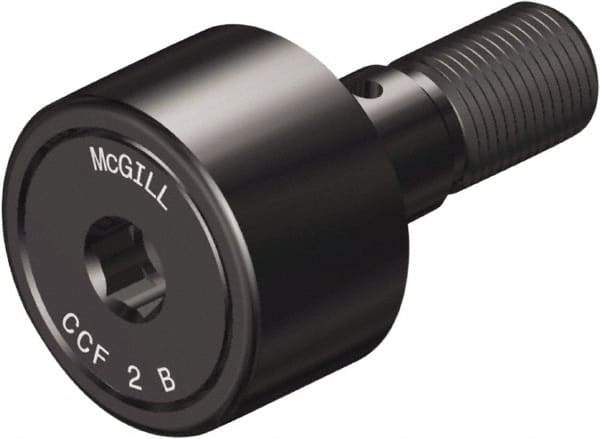 McGill - 1-1/4" Roller Diam x 3/4" Width, 1/2" Stud Diam x 1-1/4" Length, Crowned Sealed Stud Cam Follower with Hex - Steel, 5/8" Thread Length, 1/2-20 Thread, 2.03" OAL, 3,930 Lb Dynamic Cap, 4,250 Lb Static Cap - All Tool & Supply