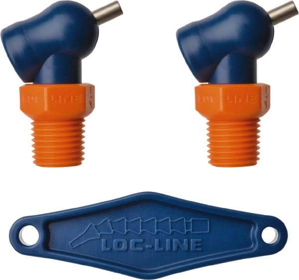 Loc-Line - 1/4" Hose Inside Diam, High-Pressure Coolant Hose Nozzle - NPT, for Use with Loc-Line Modular Hose System, 2 Pieces - All Tool & Supply