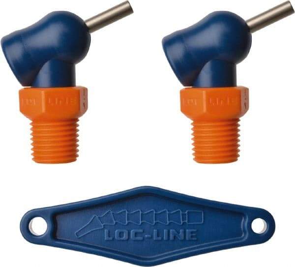 Loc-Line - 1/4" Hose Inside Diam, High-Pressure Coolant Hose Nozzle - NPT, for Use with Loc-Line Modular Hose System, 2 Pieces - All Tool & Supply