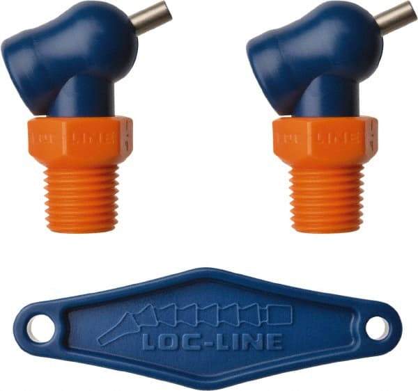 Loc-Line - 1/4" Hose Inside Diam, High-Pressure Coolant Hose Nozzle - NPT, for Use with Loc-Line Modular Hose System, 2 Pieces - All Tool & Supply