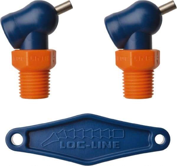 Loc-Line - 1/4" Hose Inside Diam x 1/16" Nozzle Diam, High-Pressure Coolant Hose Nozzle - NPT, for Use with Loc-Line Modular Hose System, 2 Pieces - All Tool & Supply