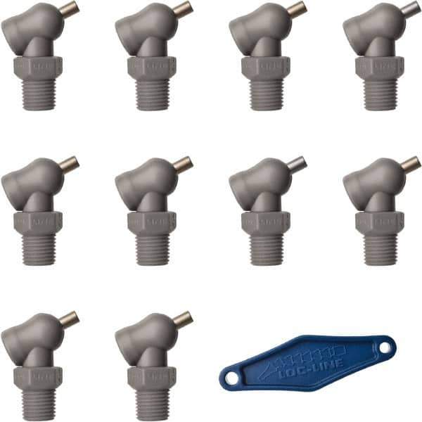 Loc-Line - 1/4" Hose Inside Diam x 5/32" Nozzle Diam, High-Pressure Coolant Hose Nozzle - NPT, for Use with Loc-Line Modular Hose System, 10 Pieces - All Tool & Supply