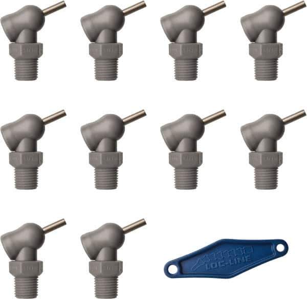 Loc-Line - 1/4" Hose Inside Diam, High-Pressure Coolant Hose Nozzle - NPT, for Use with Loc-Line Modular Hose System, 10 Pieces - All Tool & Supply