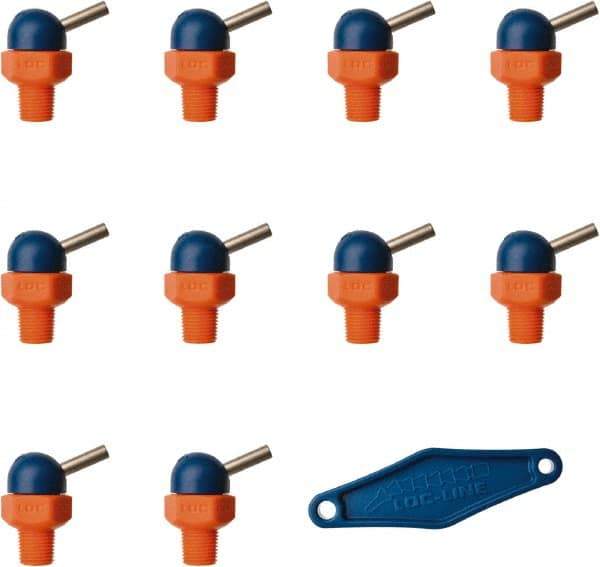 Loc-Line - 1/8" Hose Inside Diam, High-Pressure Coolant Hose Nozzle - NPT, for Use with Loc-Line Modular Hose System, 10 Pieces - All Tool & Supply