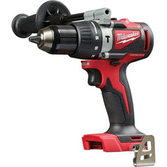 Milwaukee Tool - 18 Volt 1/2" Metal Ratcheting Chuck Cordless Hammer Drill - 0 to 28,800 BPM, 0 to 1,800 RPM, Reversible - All Tool & Supply