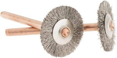 Dremel - 3/4" OD, 1/8" Shank Diam, Straight Filament Stainless Steel Wheel Brush - 0.0241" Face Width, 3/4" Trim Length, 15,000 RPM - All Tool & Supply