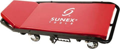 Sunex Tools - 300 Lb Capacity, 4 Wheel Creeper (with Adjustable Headrest) - Metal, 45-1/2" Long x 2-1/2" Overall Height x 19" Wide - All Tool & Supply