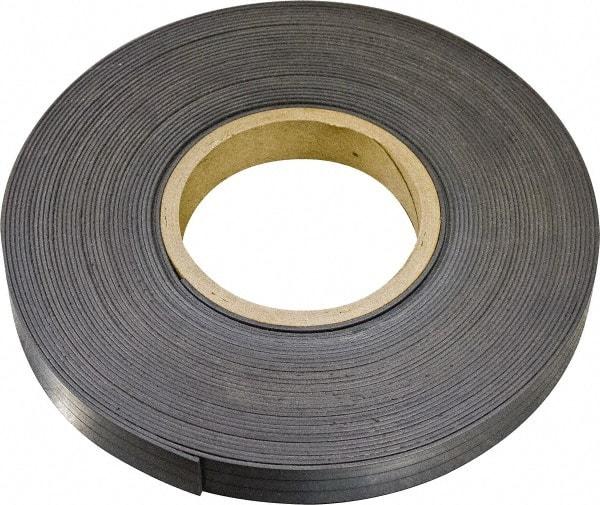 Mag-Mate - 600" Long x 3/4" Wide x 1/8" Thick Flexible Magnetic Strip - 10.5 Lb Max Pull Force, 6 Linear Ft/Lb Magnetic Pull Force, Plain Back, Dark Brown - All Tool & Supply