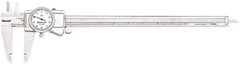 Starrett - 0" to 12" Range, 0.001" Graduation, 0.1" per Revolution, Dial Caliper - White Face, 2.5" Jaw Length, Accurate to 0.001" - All Tool & Supply