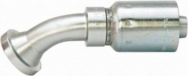 Parker - 1-1/2 Thread Steel Hydraulic Hose SAE Code 61 Flange Head & 45° Elbow Medium Drop - 5,000 psi, -24 Hose Size, 1 1/2" Hose Diam, Series 77 - All Tool & Supply