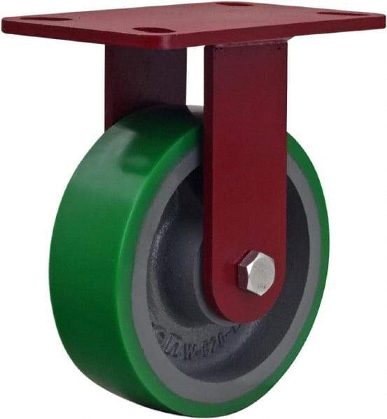 Hamilton - 6" Diam x 2" Wide x 7-1/2" OAH Top Plate Mount Rigid Caster - Polyurethane, 1,200 Lb Capacity, Sealed Precision Ball Bearing, 4 x 4-1/2" Plate - All Tool & Supply