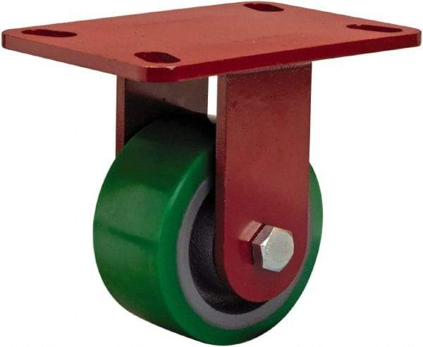 Hamilton - 4" Diam x 2" Wide x 5-5/8" OAH Top Plate Mount Rigid Caster - Polyurethane, 750 Lb Capacity, Sealed Precision Ball Bearing, 4 x 4-1/2" Plate - All Tool & Supply