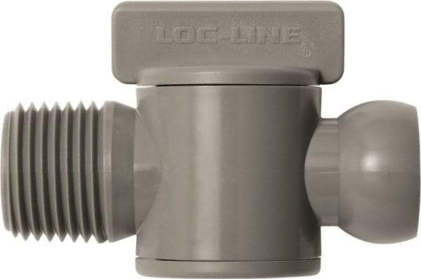 Loc-Line - 10 Piece, 1/2" ID Coolant Hose Male NPT Valve - Male to Female Connection, Acetal Copolymer Body, NPT, Use with Loc-Line Modular Hose Systems - All Tool & Supply