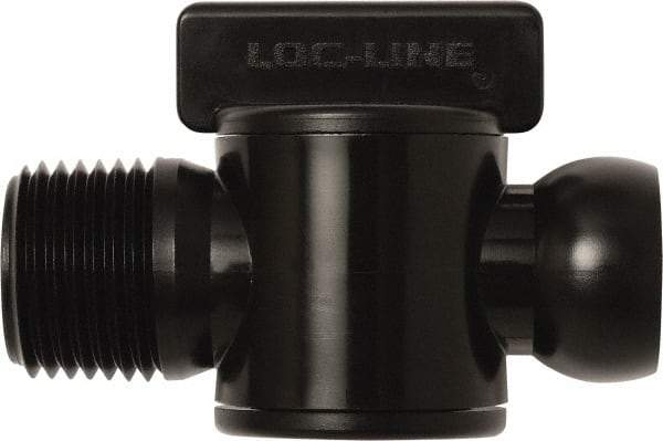 Loc-Line - 10 Piece, 1/2" ID Coolant Hose Male NPT Valve - Male to Female Connection, Acetal Copolymer Body, NPT, Use with Loc-Line Modular Hose Systems - All Tool & Supply