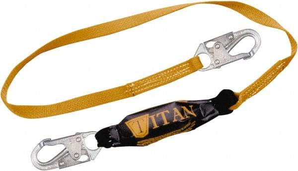 Miller - 6' Long, 310 Lb Capacity, 1 Leg Locking Snap Hook Harness Lanyard - 1-1/2" Diam, Polyester, Locking Snap Hook Anchorage Connection - All Tool & Supply