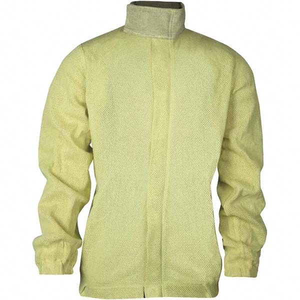 National Safety Apparel - Size 4XL Yellow Cut Resistant Long Sleeve Zipped Shirt - Exact Industrial Supply