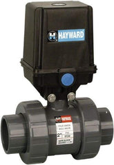 Hayward - 2" Pipe, 250 psi WOG Rating, PVC Electric Actuated Ball Valve - EPDM Seal, Full Port, 250 WSP Rating - All Tool & Supply