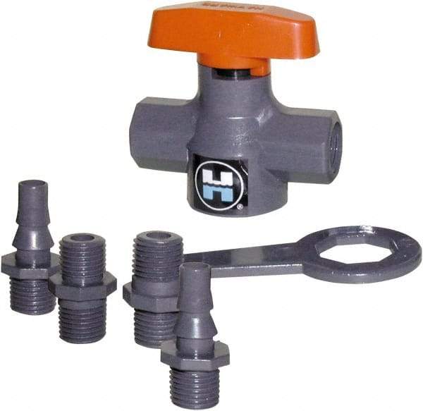 Hayward - 1/4" Pipe, 150 psi WOG Rating, PVC Stop Valve - T-Handle, FNPT x FNPT End Connections - All Tool & Supply