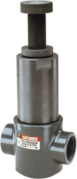 Hayward - 3/4" Pipe, Threaded Ends, PVC Pressure Regulating Valve - FPM Seal, 5 to 75 psi - All Tool & Supply