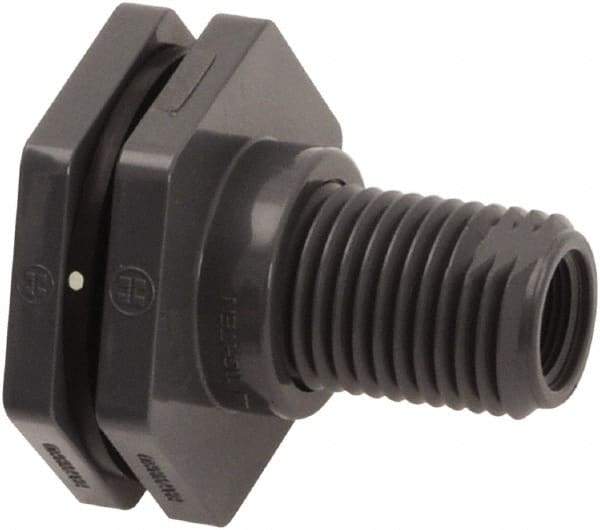 Hayward - 1" PVC Plastic Pipe Bulkhead Tank Adapter - Schedule 80, Thread x Thread End Connections - All Tool & Supply