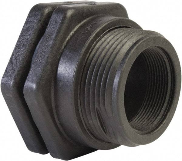 Hayward - 1-1/2" Polypropylene Plastic Pipe Bulkhead Tank Adapter - Schedule 80, Thread x Thread End Connections - All Tool & Supply