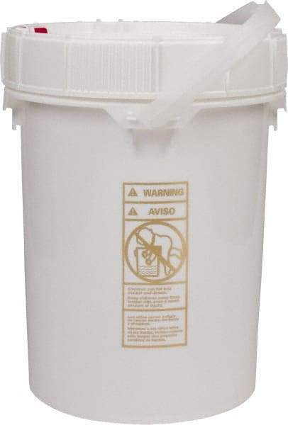 Made in USA - 5 Gal, High-Density Polyethylene Round White Single Pail - Handle & Lid Included - All Tool & Supply