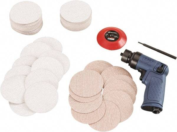 Ingersoll-Rand - 15,000 RPM, 15,000 OPM, 18.1 CFM Air Consumption, 90 psi Air Pressure, Random Air Orbital Sander - Round Pad, Hook & Loop Backing, 1/4 NPT Inlet - All Tool & Supply