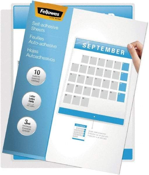 FELLOWES - 50 Self-Laminating Sheets - 3 mil Thick x 9-1/4" Wide x 1' Long - All Tool & Supply