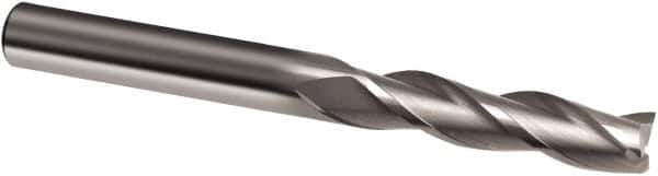 Guhring - 7/16", 2" LOC, 7/16" Shank Diam, 5" OAL, 3 Flute, Solid Carbide Square End Mill - Single End, Uncoated, Spiral Flute, 30° Helix, Right Hand Cut, Right Hand Flute, Series 3169 - All Tool & Supply