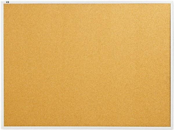 Quartet - 48" Wide x 36" High Open Cork Bulletin Board - Natural Cork over Fiberboard, Aluminum Frame - All Tool & Supply