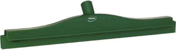 Vikan - 20" Rubber Blade Floor Squeegee - Double Edge, Green, Plastic Holder - All Tool & Supply