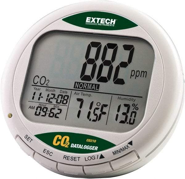 Extech - -14 to 140°F, 0 to 99.9% Humidity Range, Air Quality Monitor - All Tool & Supply