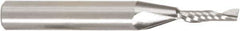 Amana Tool - 1/8" Cutting Diam x 1/2" Length of Cut, 1 Flute, Upcut Spiral Router Bit - Uncoated, Right Hand Cut, Solid Carbide, 2" OAL x 1/8" Shank Diam, 30° Helix Angle - All Tool & Supply