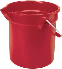 Rubbermaid - 10 Qt, 260.35mm High, High-Density Polyethylene Round Red Single Pail - Handle Included, 10-1/2" Top Diam - All Tool & Supply