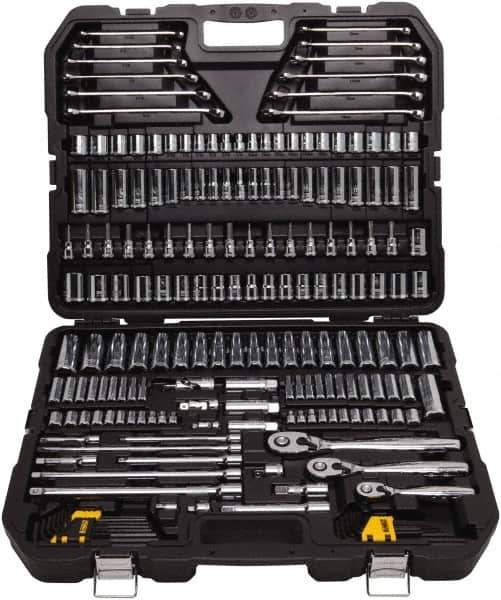 DeWALT - 204 Piece 1/4, 3/8 & 1/2" Drive Mechanic's Tool Set - Comes in Plastic Case - All Tool & Supply