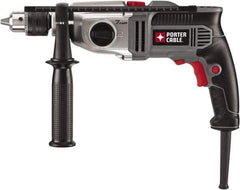 Porter-Cable - 120 Volt 1/2" Keyed Chuck Electric Hammer Drill - 0 to 52,700 BPM, 0 to 1,100 & 0 to 3,100 RPM, Reversible, Mid-Handle - All Tool & Supply