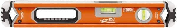 SAVAGE by SWANSON - 18" Long 3 Vial Box Beam Level - Aluminum, Orange - All Tool & Supply