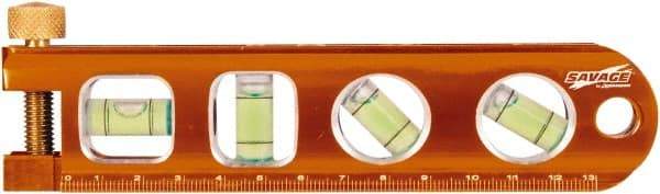 SAVAGE by SWANSON - Magnetic 9" Long 4 Vial Torpedo Level - Aluminum, Orange - All Tool & Supply