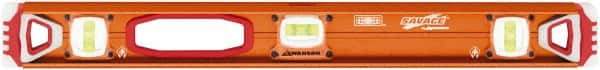 SAVAGE by SWANSON - Magnetic 24" Long 3 Vial I-Beam Level - Aluminum, Orange - All Tool & Supply