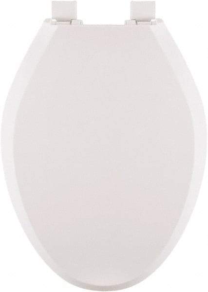 CENTOCO - 18.6 Inch Long, 1-3/4 Inch Inside Width, Polypropylene, Elongated, Closed Front with Cover, Toilet Seat - 14 Inch Outside Width, Residential Installation, White - All Tool & Supply