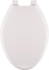 CENTOCO - 18.6 Inch Long, 1-3/4 Inch Inside Width, Polypropylene, Elongated, Closed Front with Cover, Toilet Seat - 14 Inch Outside Width, Residential Installation, White - All Tool & Supply