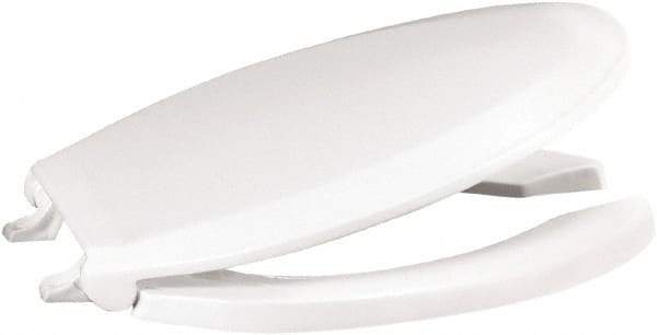 CENTOCO - 18.9 Inch Long, 2 Inch Inside Width, Polypropylene, Elongated, Open Front with Cover, Toilet Seat - 14 Inch Outside Width, Residential, Commercial, Health Care, Industrial, Institutional Installation, White - All Tool & Supply