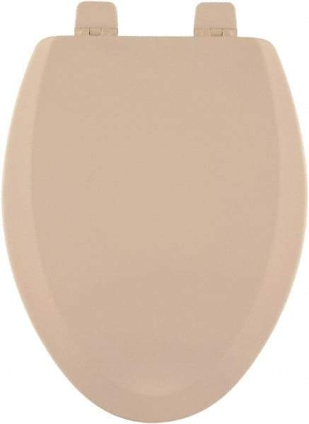 CENTOCO - 18.9 Inch Long, 2 Inch Inside Width, Polypropylene and Wood Plastic Composite, Elongated, Closed Front with Cover, Toilet Seat - 14 Inch Outside Width, Residential Installation, Bone and Almond - All Tool & Supply